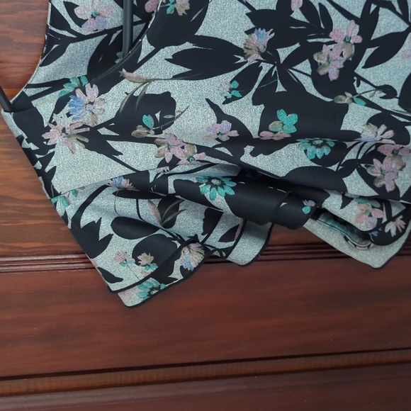 Tommy Hilfiger Black & Gray Floral Short Flutter Sleeve Dress Size 18 - Picture 5 of 8